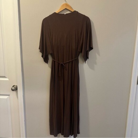 Soma Fairycore Earthcore Brown Flowy Maxi Dress Empire Waist Size S - Picture 3 of 14